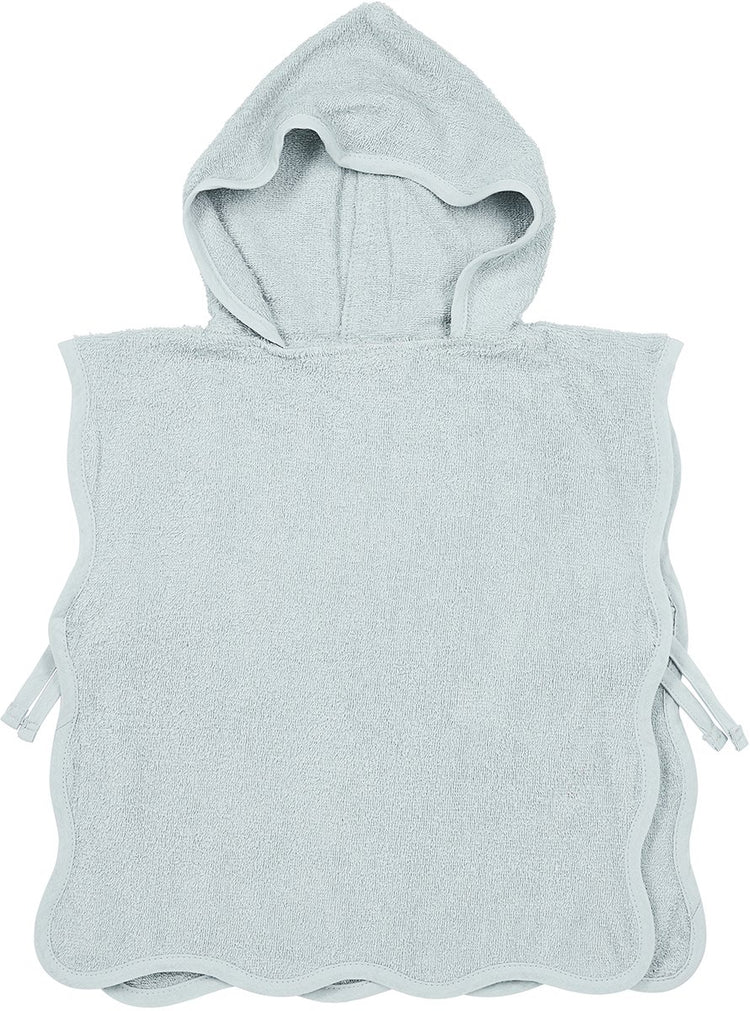 Poncho de bain ondulé bébé Meyco - tissu éponge - gris bleu - 1-3 ans