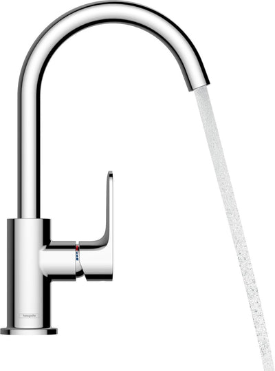 Hansgrohe rebris s - mitigeur de lavabo - commande monocommande - avec garniture de vidage - taille 210 mm - bec pivotant - noir mat