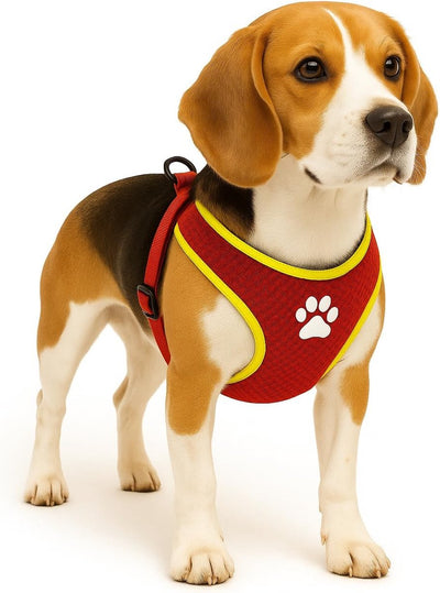 Harnais pour chien Flamingo – harnais pour chien – harnais pour chien anti-traction – harnais pour chien – harnais pour chien anti-traction – step go tasha – rouge – taille m – a:53cm l:65-75cm x 20mm x 5mm