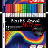 Stabilo Pen 68 Brush Arty Felt -Tip stylos 18e.