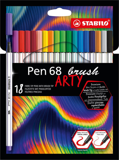 Stabilo Pen 68 Brush Arty Felt -Tip stylos 18e.