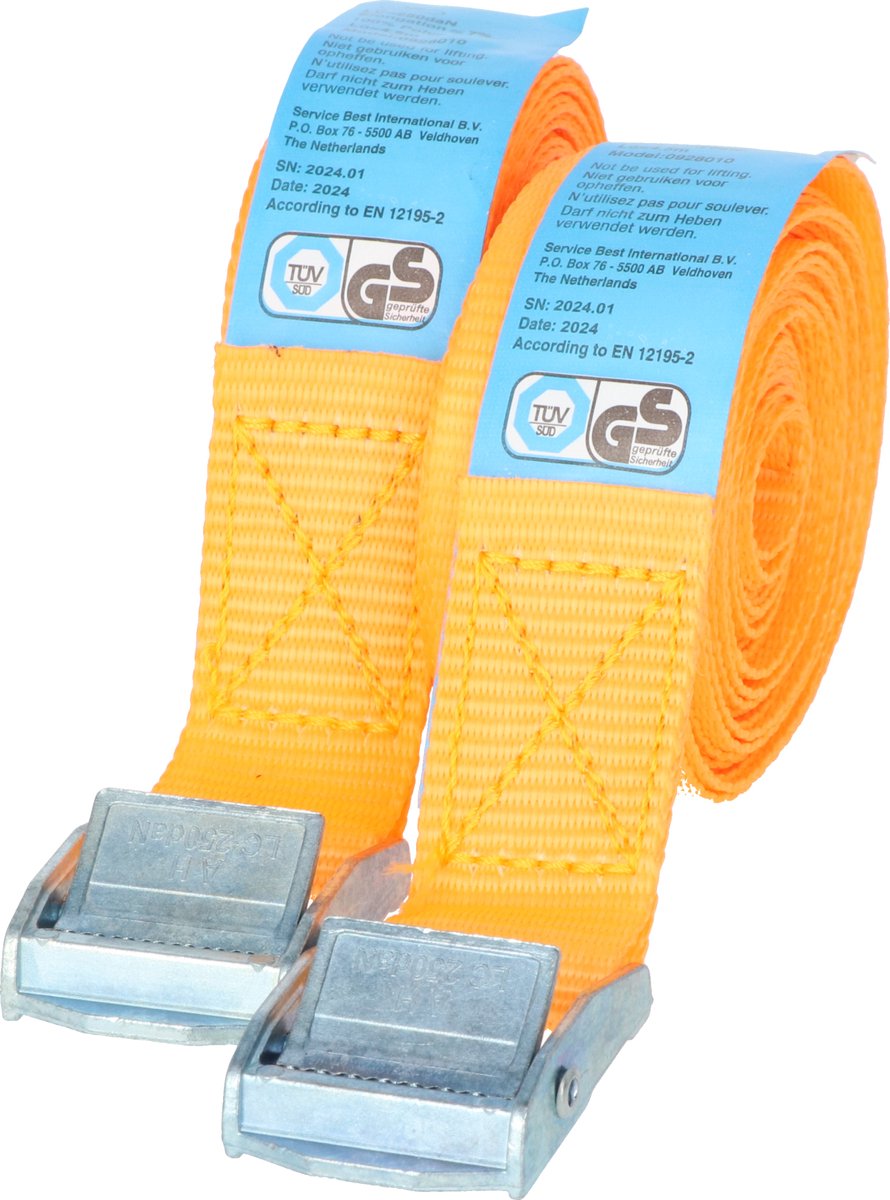 Sangles d'arrimage Carpoint 2 x 2,5 mètres – 25 mm de large – lot de 2 – pour sécuriser les charges en toute sécurité – convient aux remorques de voiture