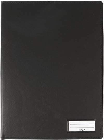 Dossier d'écriture Sigel - format A4 - avec compartiment pour stylos, pochette pour insert et support pour bloc-notes - noir - si-ef410