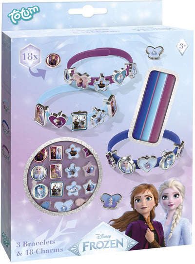 Fabriquez des bracelets coulissants Totum Disney La Reine des Neiges 3 avec 18 breloques - jouets artisanaux pour filles à partir de 3 ans - Olaf - Anna - Astuce cadeau princesse Elsa