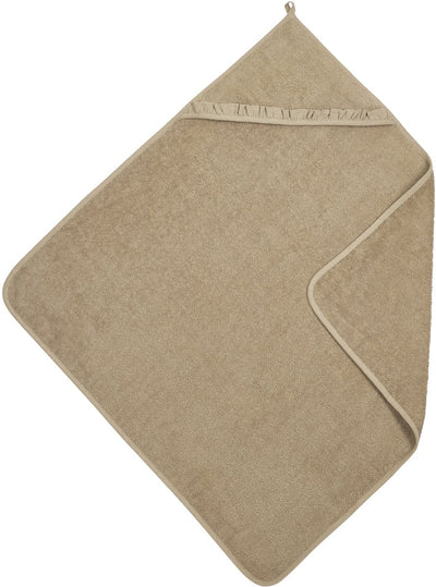 Cape de bain à volants bébé Meyco - tissu éponge - taupe - 80x80cm