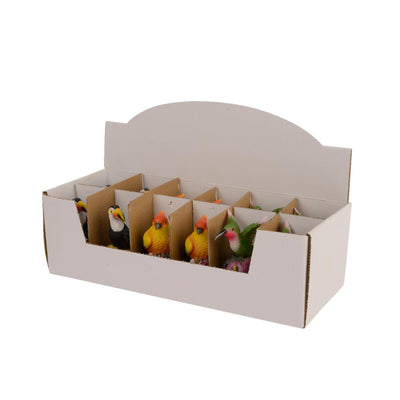 Decoris figure oiseau sur rocher capteur polyrésine 7x6x11cm 3 assortis