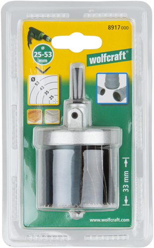 Ensemble de scies-cloches standard Wolfcraft | ø25, 35, 43, 53mm | 1 jeu - 8917000