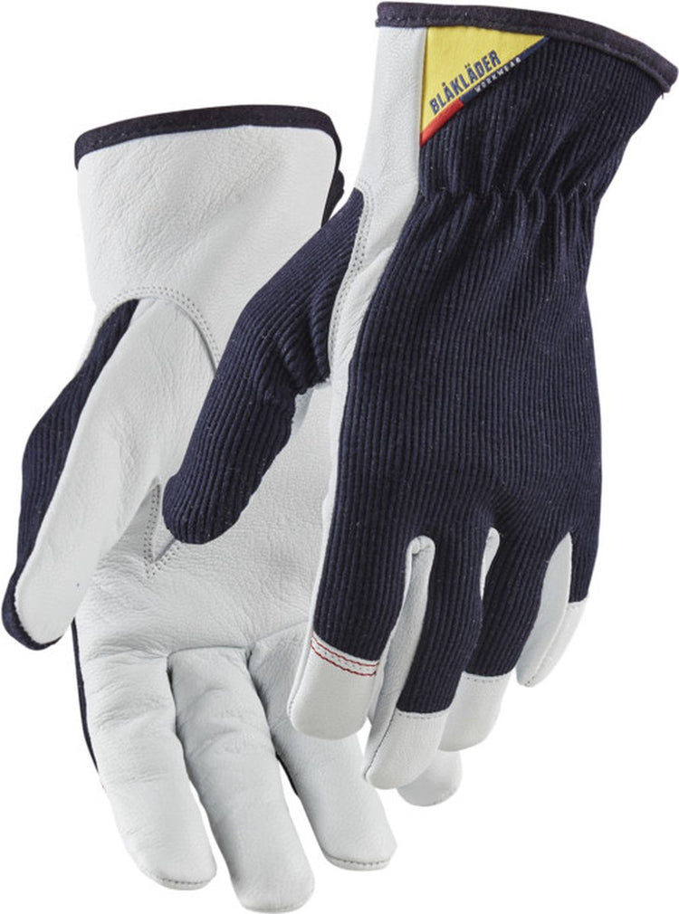 Blåkläder blaklader gants de travail cuir 2801-1458 - bleu foncé blanc - 6