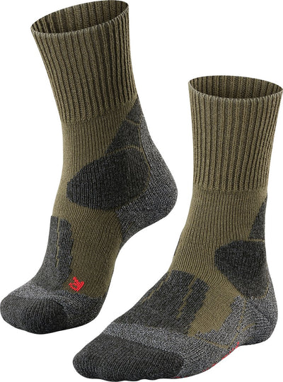 Falke tk1 chaussettes de marche en laine épaisse anti-ampoules en matériau fonctionnel hommes vert - taille 42-43