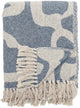 Bloomingville plaid coton recyclé salobre bleu 130x160cm