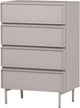 Commode tours Woood 4 tiroirs - mélamine mdf - sable - 102x70x42