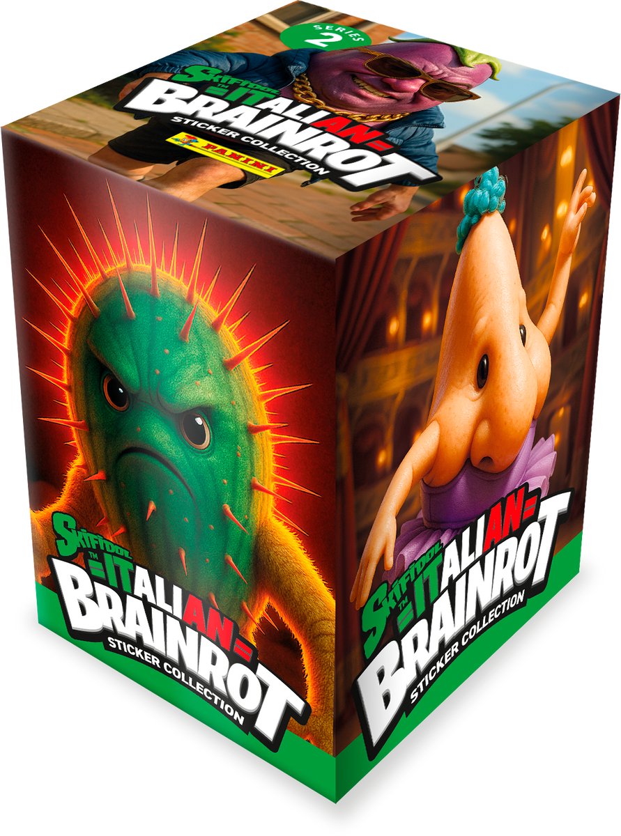 Panini - skifidol italien brainrot autocollant 2 - bo présentoir 36
