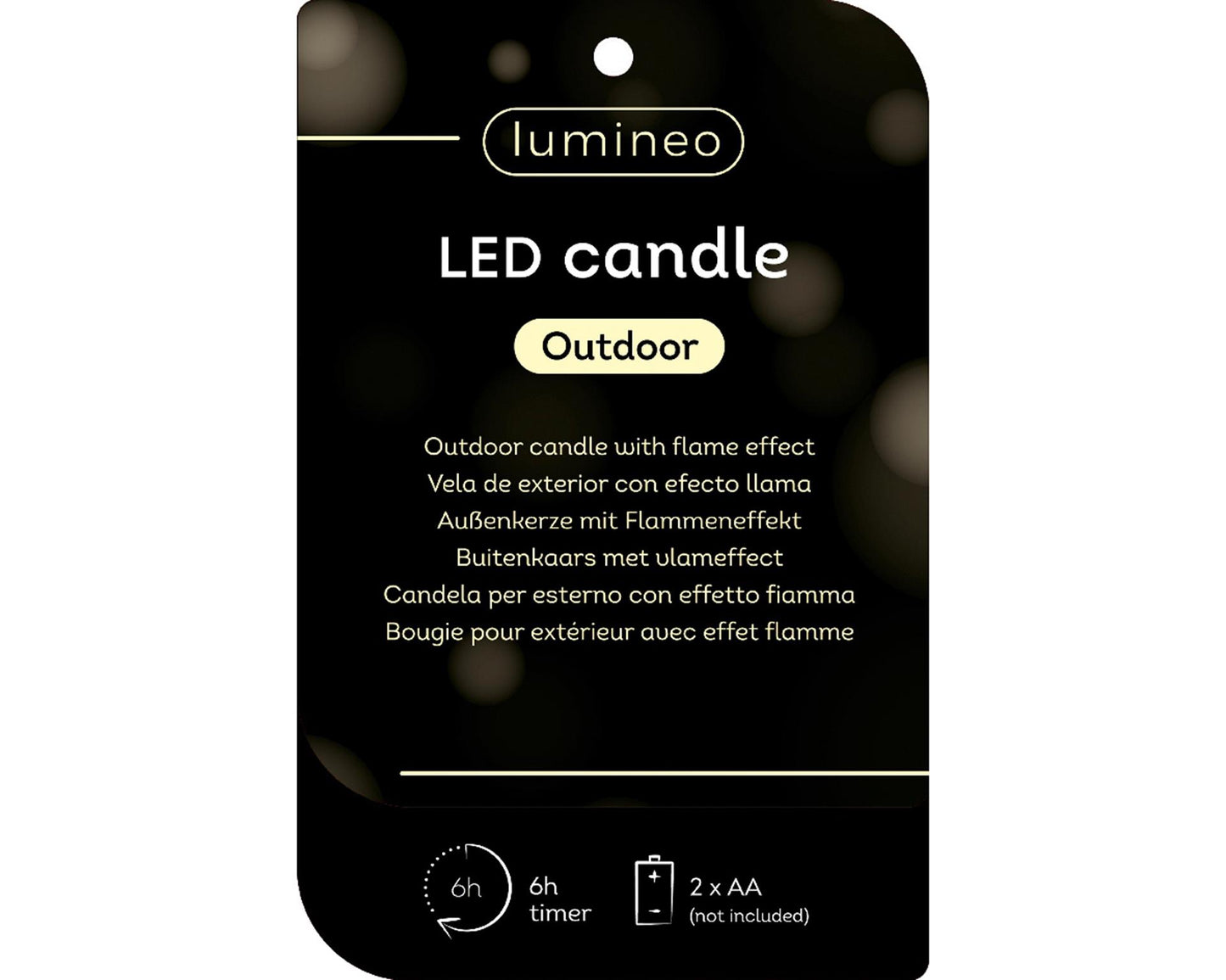 Decoris LED bougie d'extérieur en fer h6,5cm vert