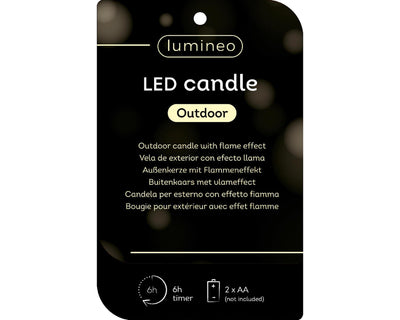 Decoris LED bougie d'extérieur en fer h6,5cm vert