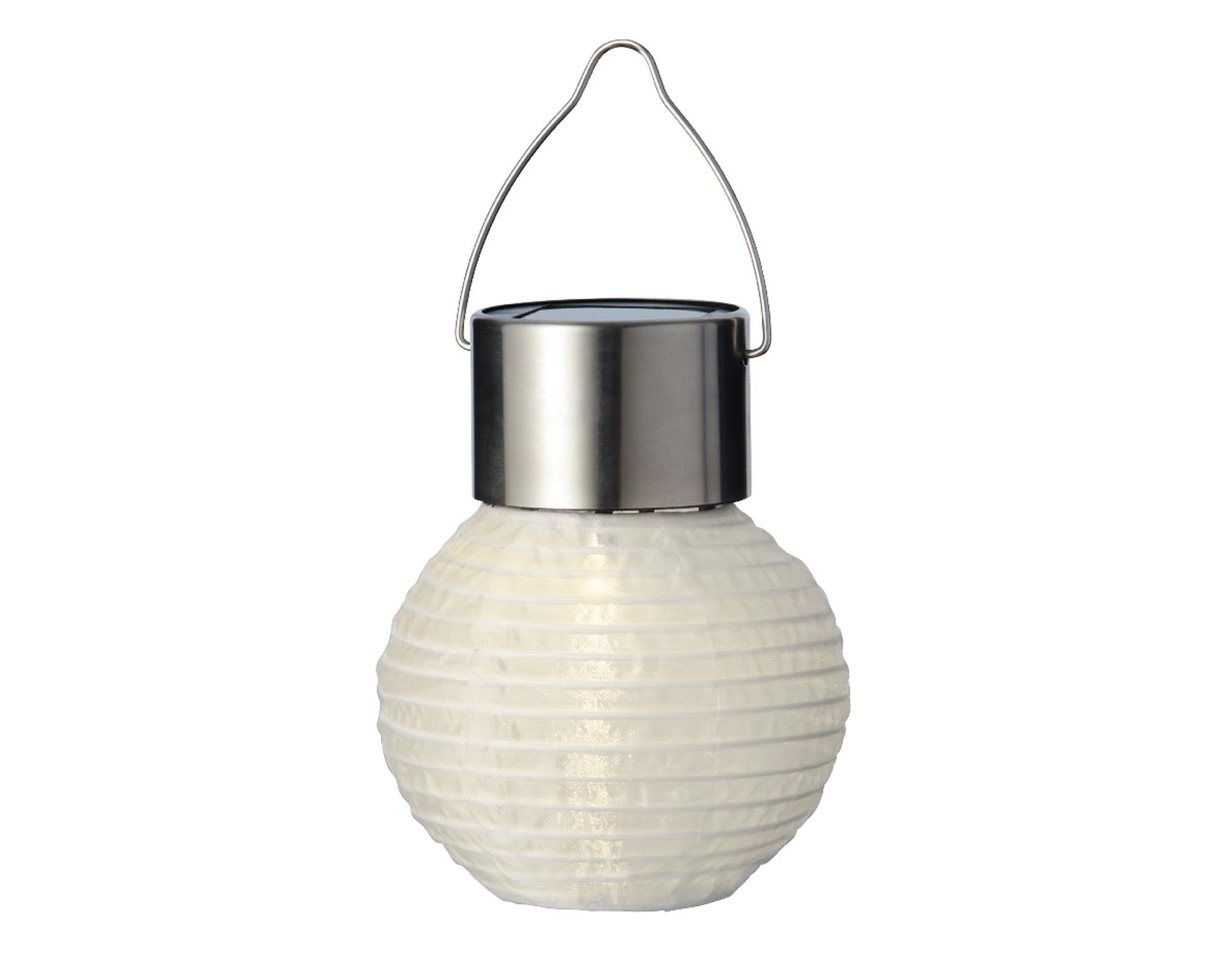 Lanterne solaire Lumineo nylon ø7xh9,5cm blanc