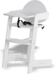 Geuther filou chaise haute en bois, chaise haute - chaise de salle à manger bébé pour la table - chaise haute pour tout-petit - ceintures 3 points - chaise haute bébé - blanc