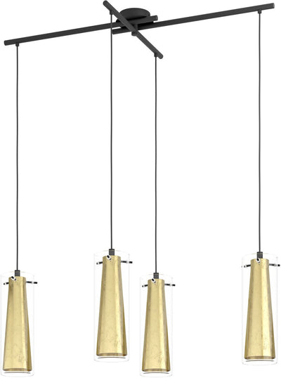 Lampe à suspension Eglo pinto gold - e27 - 90,5 cm - or noir