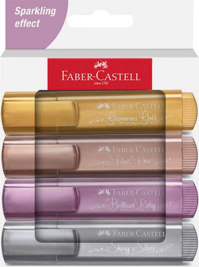 Faber-castell marqueur de texte 46 - 4 pièces - métallique - fc-254674