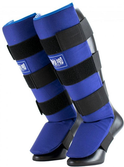 Protège-tibia Super Pro Combat Gear Savior Bleu Blanc Medium