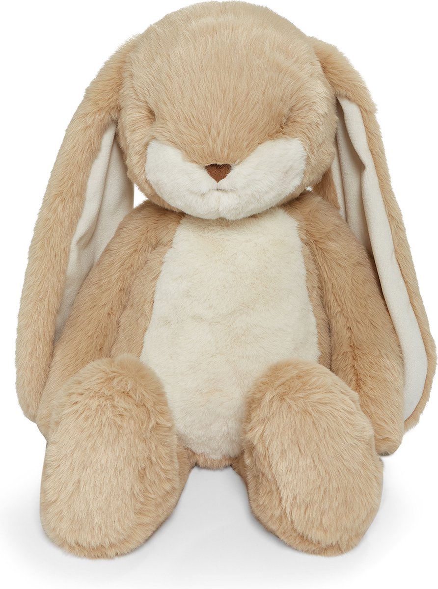Bunnies by the bay disquette grignoter lapin - peluche - peluche pour enfants - détails brodés - amande - 52 cm