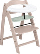 Hauck ensemble de chaises hautes arketa n play - chaise haute en bois avec plateau de jeu - bois de hêtre certifié FSC® - menthe blanchie à la chaux