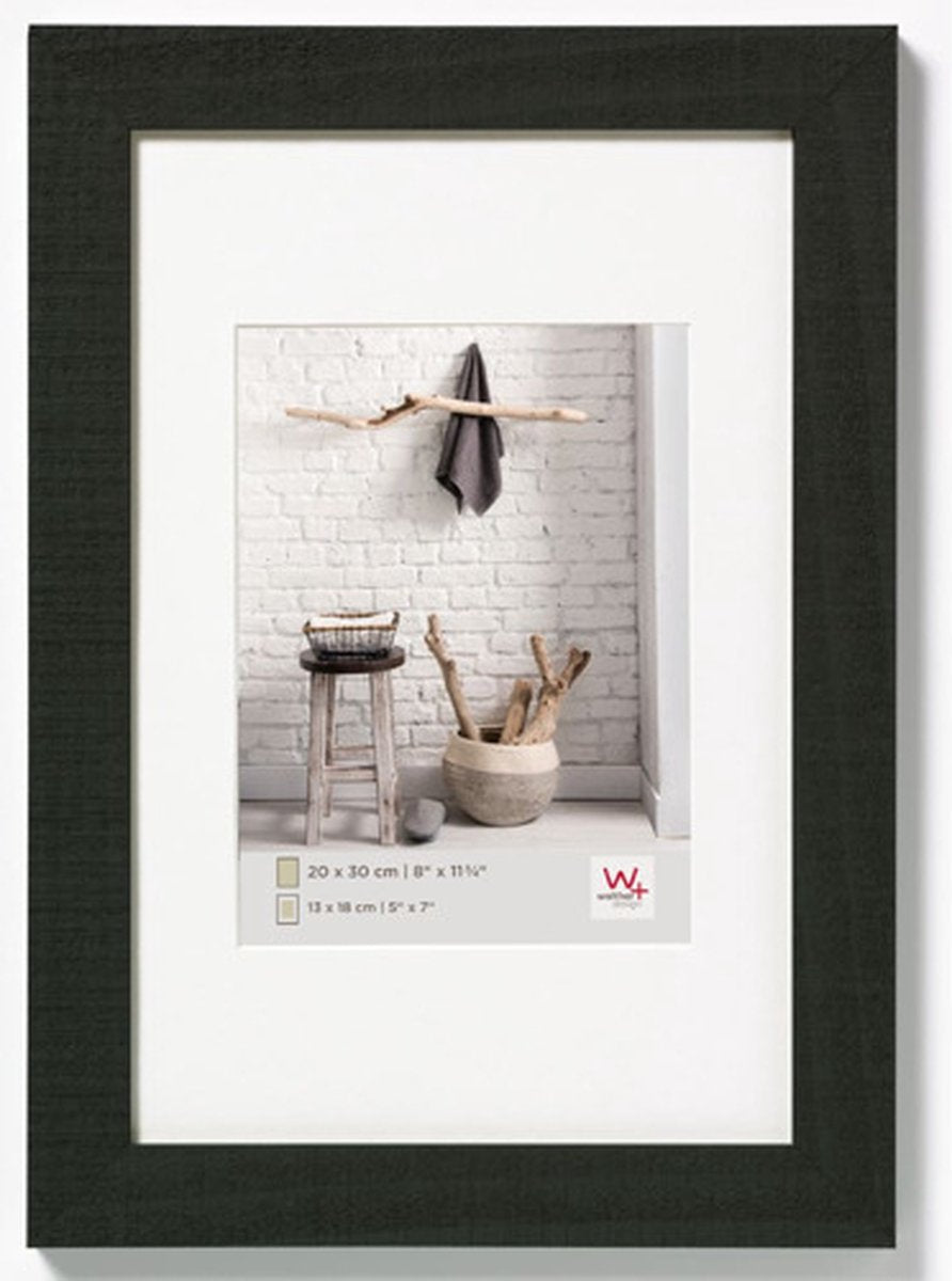 Walther home - cadre en bois - format photo 30x40 cm - noir