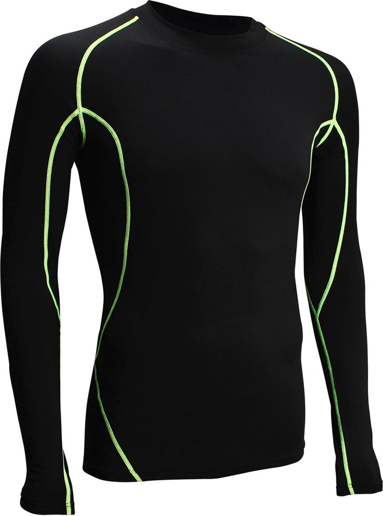 Chemise de compression Avento - manches longues - homme - noir jaune - taille l