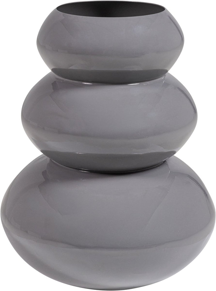 Vase Woood tera - métal - gris clair brillant - 35x28x28