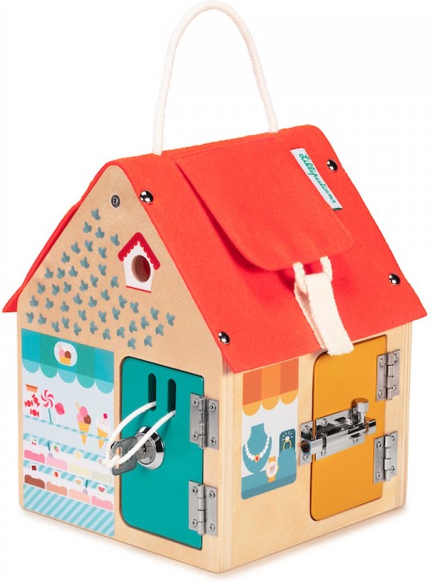 Lilliputiens - bolt house - maison de jouets en bois avec espaces cachés