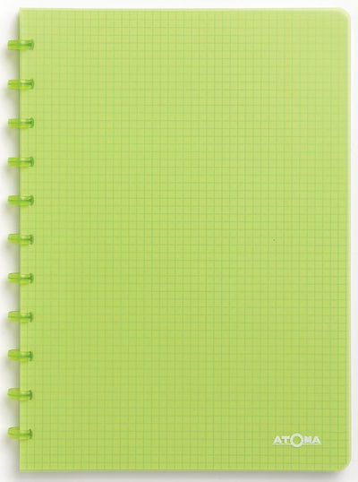 Carnet tendance Atoma - a4 - 144 pages - carreaux 5 mm - vert transparent - 1 pièce