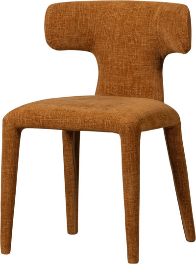 Chaise de salle à manger permis Woood - tissu tissé - orange cannelle - 78x52x53 cm