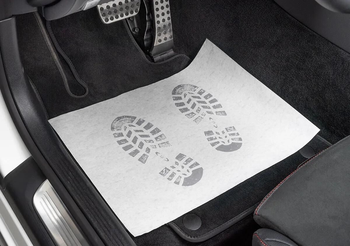 Papier de crêpe de tapis de porte jetable de serwo automobile.