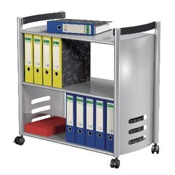 Chariots de bureau Kerkman Tec-Art 2 rangées dossiers 3010 820x435x850cm gris clair A4