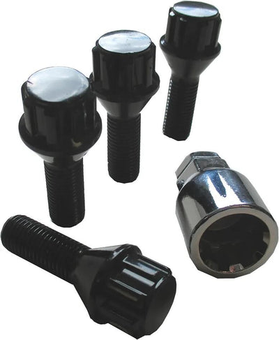 Autostyling Seehase Rim Locks Set Black Cone 60, M12x1.5x29 mm