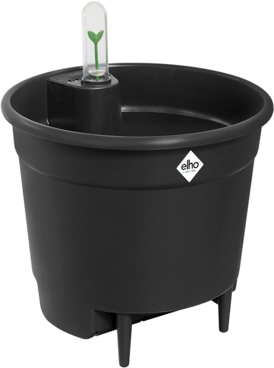 Elho insert auto-arrosant 13 - compteur d'eau pour pot de fleur - ø 13,04 x h 11,55 cm - noir vivant