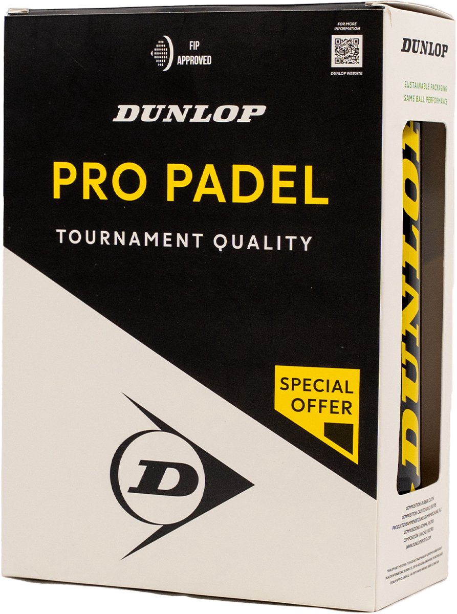 Dunlop - balle de padel - pro padel 2x3 - jaune