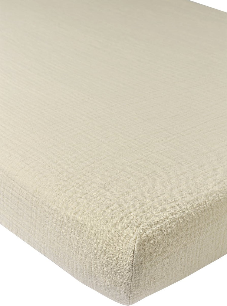 Drap-housse Meyco baby uni pour berceau - hydrophile prélavé - sable doux - 40x80cm