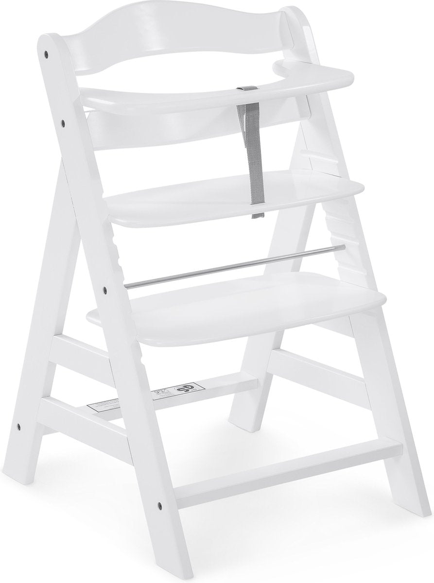 Chaise haute Hauck alpha+ blanche - bois de hêtre blanc certifié FSC®