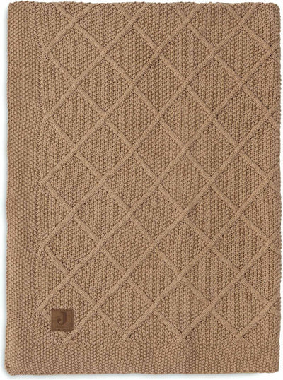 Jollein - couverture de berceau 75x100cm - couverture de berceau, couverture de berceau, couverture de bébé - biscuit tricoté à carreaux