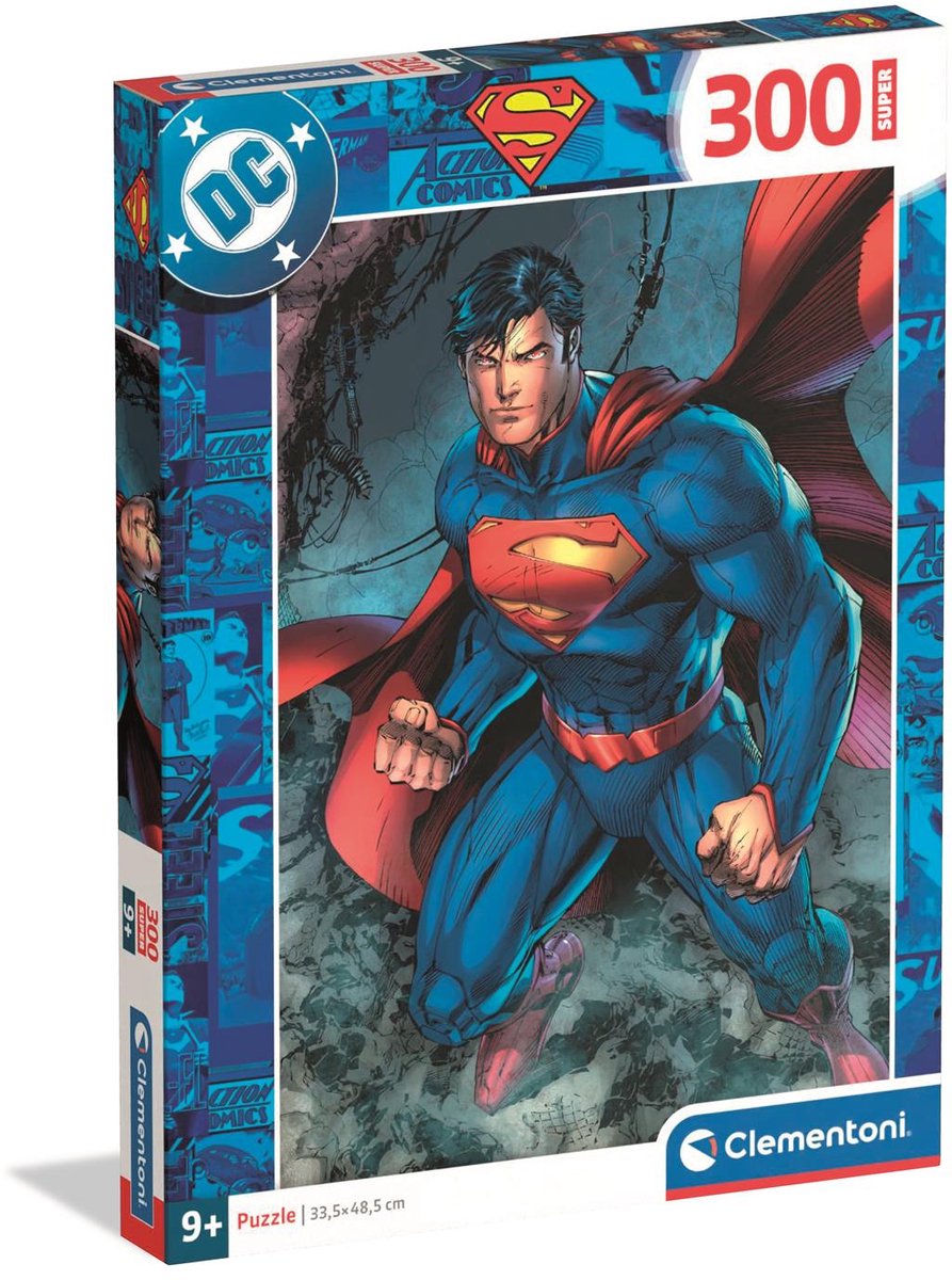 Clementoni - puzzle - 300 pièces - superman - puzzle enfant à partir de 9 ans