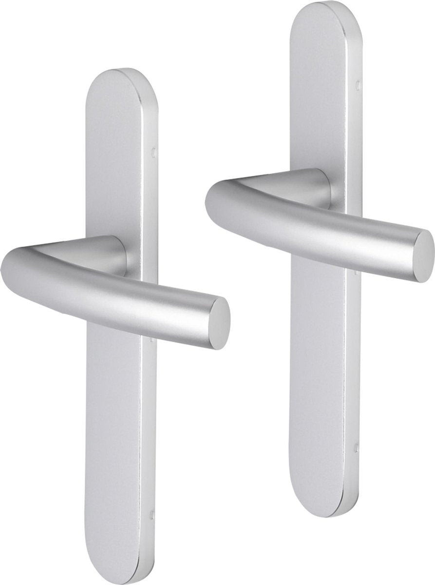 Poignée de porte Impresso - burton - pour l'intérieur - bouclier de porte ovale - aluminium - 2 pièces