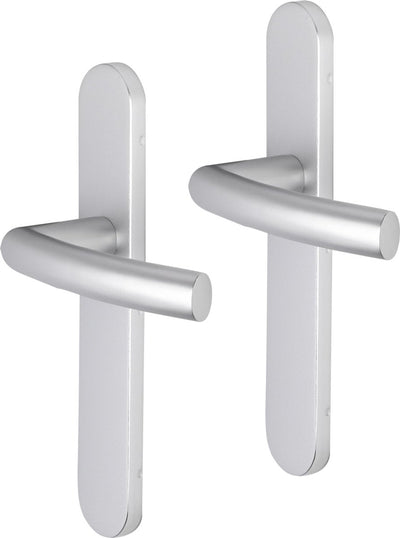 Poignée de porte Impresso - burton - pour l'intérieur - bouclier de porte ovale - aluminium - 2 pièces