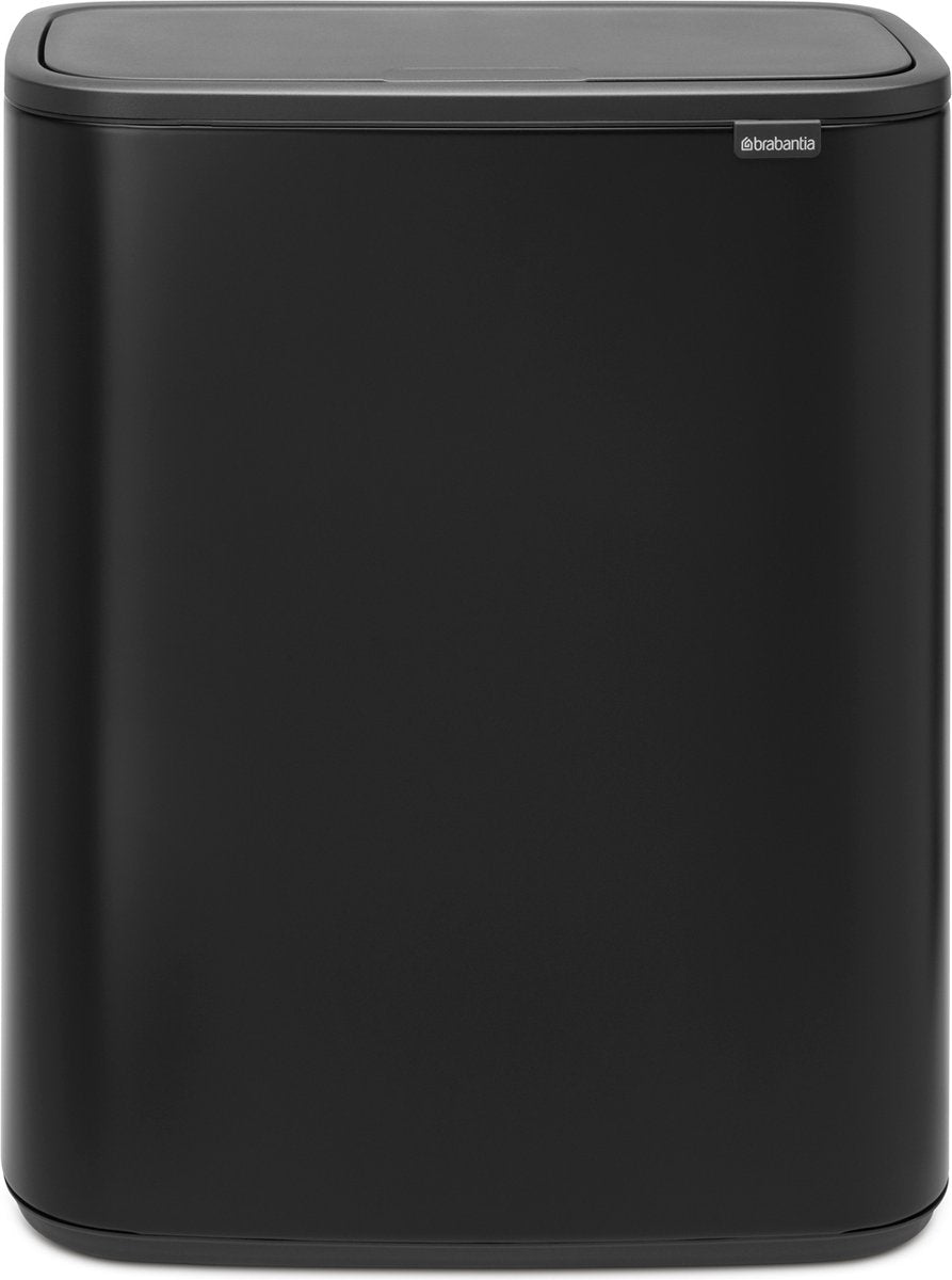 Poubelle Brabantia bo touch bin - 2 x 30 litres - tri des déchets - noir mat