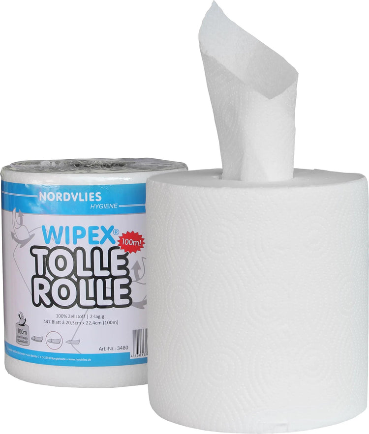 Serviette Nordvlies blanc 100m Wipex Grand rouleau