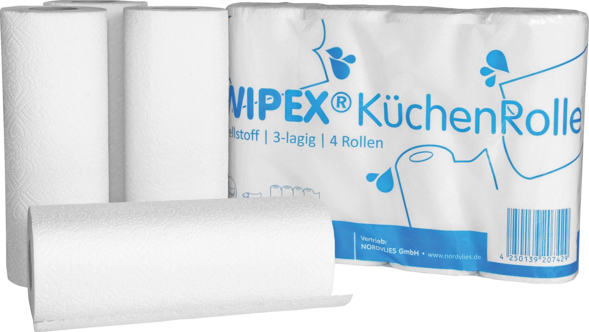 Nordvlies Kitchen Roll White 3LG Wipex 4x50 Wipes