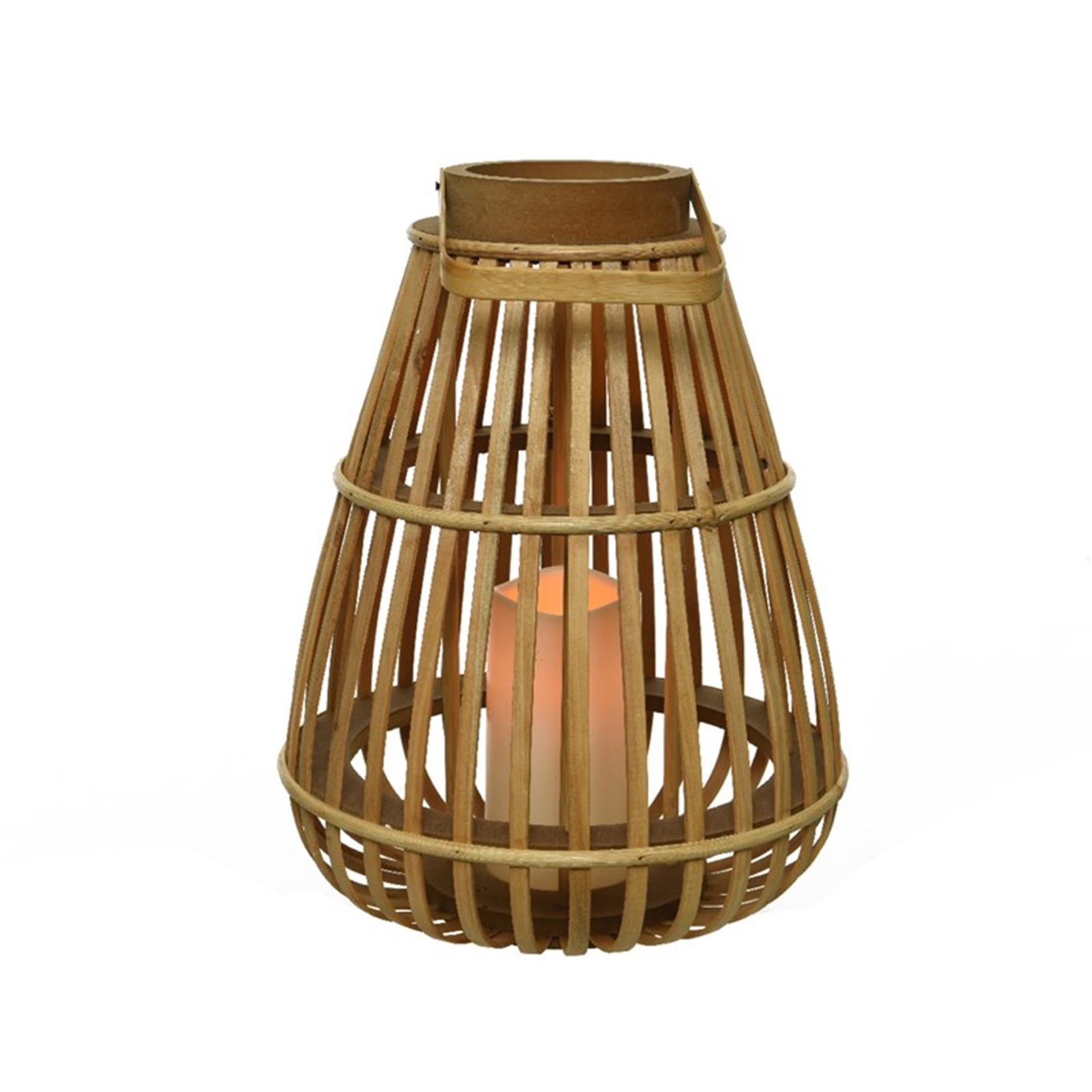 Lanterne LED Decoris bambou 25x25x27,5cm