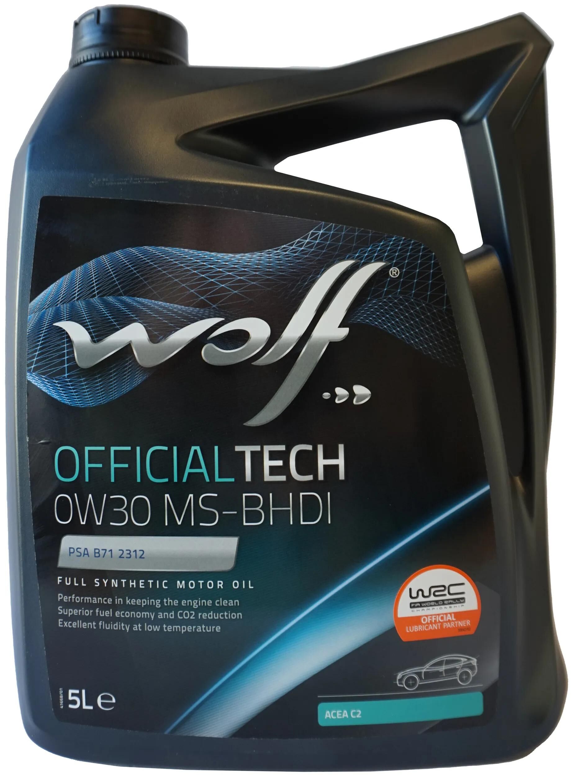 Wolf Motor Oil OfficialTech MS-BHDI. Motoroil 0W30 5L OFF.Tech MS-BHDI