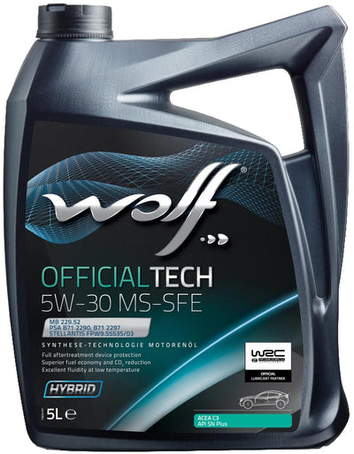 Wolf Motor Oil OfficialTech MS-SFE. Motoroil 5W30 5L Off.tech MS-SFE