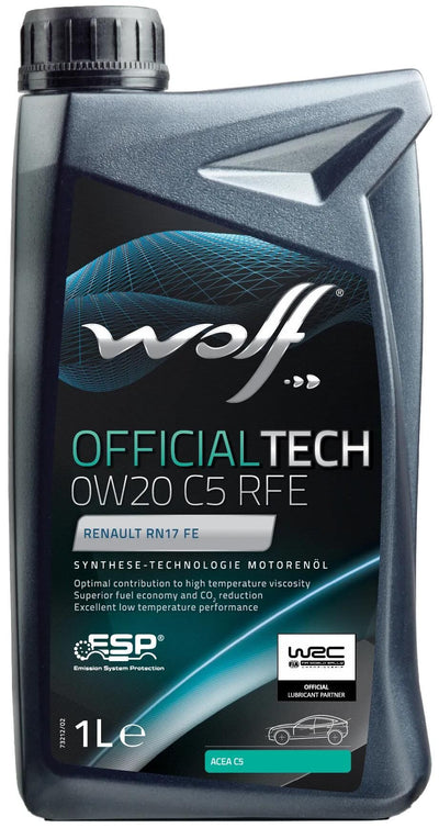 Wolf Motor Oil OfficialTech C5 RFE. Motoroil 0W20 1L Accout.Tech C5 RFE