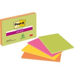 Notes autocollantes post-it 4 x 45 feuilles 101 x 152 mm vierges multicolores